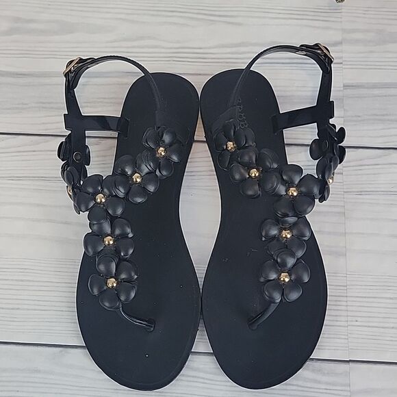 Bamboo floral slingback thong sandals Women's Size 8 ( Euro 38 ) - Picture 2 of 10